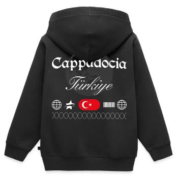 Kappadokien Türkei Streetwear Reise Souvenir - Kinder Premium Organic Zip Hoodie - Schwarz - Hinten - AI Model Kid Male (0cm)