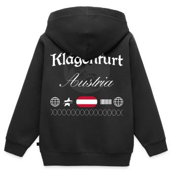 Klagenfurt Österreich Streetwear Reise Souvenir - Kinder Premium Organic Zip Hoodie - Schwarz - Hinten - AI Model Kid Male (0cm)