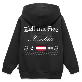 Zell am See Österreich Streetwear Reise Souvenir - Kinder Premium Organic Zip Hoodie - Schwarz - Hinten - AI Model Kid Male (0cm)