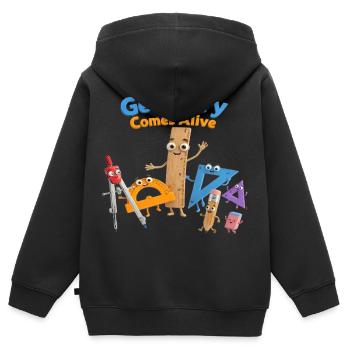 Geometrie zum Leben erweckt - Kinder Premium Organic Zip Hoodie - Schwarz - Hinten - AI Model Kid Male (0cm)