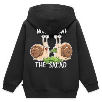 Now we have the salad – Lustige Schnecken - Kinder Premium Organic Zip Hoodie - Schwarz - Hinten - AI Model Kid Male (0cm)