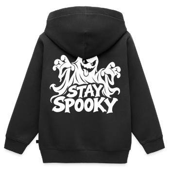 Stay Spooky Geisterdesign - Kinder Premium Organic Zip Hoodie - Schwarz - Hinten - AI Model Kid Male (0cm)