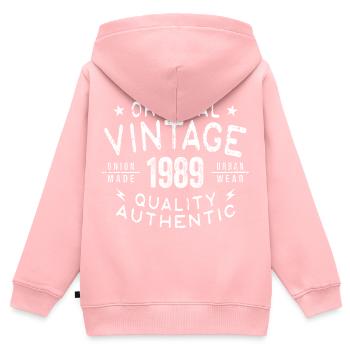 1989 Geburtstag 1989 Jahrgang 1989 Geburtstag - Kinder Premium Organic Zip Hoodie - Rosa - Hinten - AI Model Kid Female (0cm)