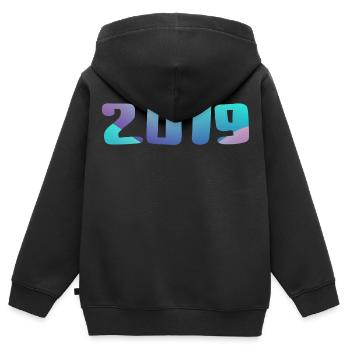 Geburtstagsgeschenk 2019 Jahrgang 2019 Retro 2019 - Kinder Premium Organic Zip Hoodie - Schwarz - Hinten - AI Model Kid Male (0cm)
