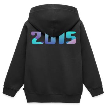 Geburtstagsgeschenk 2015 Jahrgang 2015 Retro 2015 - Kinder Premium Organic Zip Hoodie - Schwarz - Hinten - AI Model Kid Male (0cm)
