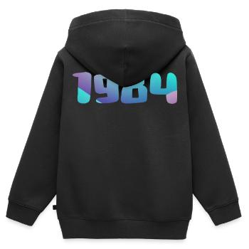 1984 Geburtstagsgeschenk Vintage 1984 Retro 1984 - Kinder Premium Organic Zip Hoodie - Schwarz - Hinten - AI Model Kid Male (0cm)