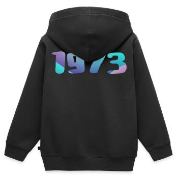 1973 Geburtstagsgeschenk Jahrgang 1973 Retro 1973 - Kinder Premium Organic Zip Hoodie - Schwarz - Hinten - AI Model Kid Male (0cm)