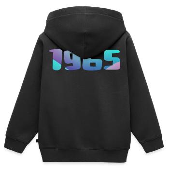1965 Geburtstagsgeschenk Vintage 1965 Retro 1965 - Kinder Premium Organic Zip Hoodie - Schwarz - Hinten - AI Model Kid Male (0cm)