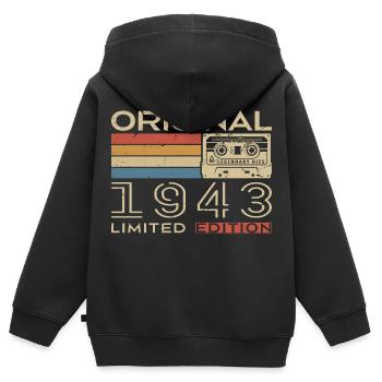 1943 Retro 1943 Geburtstagsgeschenk - Jahrgang 1943 - Kinder Premium Organic Zip Hoodie - Schwarz - Hinten - AI Model Kid Male (0cm)