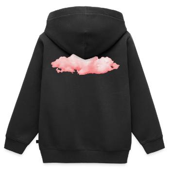 rosige flauschige Wolke - Kinder Premium Organic Zip Hoodie - Schwarz - Hinten - AI Model Kid Male (0cm)