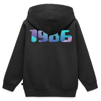 1986 Geburtstagsgeschenk Jahrgang 1986 Retro 1986 - Kinder Premium Organic Zip Hoodie - Schwarz - Hinten - AI Model Kid Male (0cm)