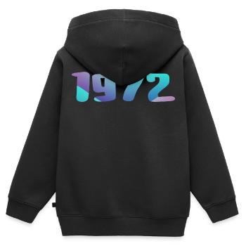1972 Geburtstagsgeschenk Vintage 1972 Retro 1972 - Kinder Premium Organic Zip Hoodie - Schwarz - Hinten - AI Model Kid Male (0cm)