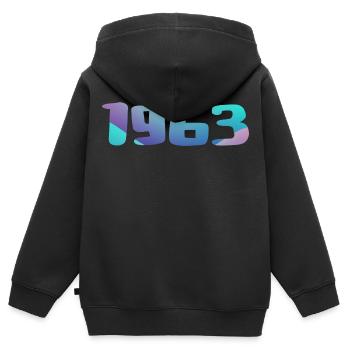 1963 Geburtstagsgeschenk Vintage 1963 Retro 1963 - Kinder Premium Organic Zip Hoodie - Schwarz - Hinten - AI Model Kid Male (0cm)