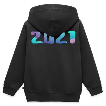 Geburtstagsgeschenk 2021 Jahrgang 2021 Retro 2021 - Kinder Premium Organic Zip Hoodie - Schwarz - Hinten - AI Model Kid Male (0cm)