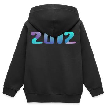 Geburtstagsgeschenk 2012 Jahrgang 2012 Retro 2012 - Kinder Premium Organic Zip Hoodie - Schwarz - Hinten - AI Model Kid Male (0cm)