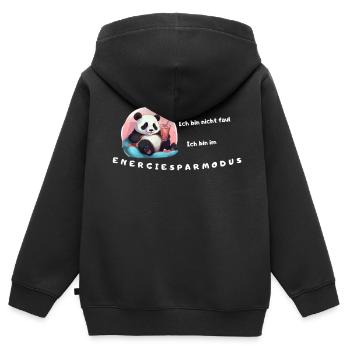 Je ne suis pas paresseux / Mode basse consommation - Sweat Premium à capuche zippé enfant bio - noir - Dos - AI Model Kid Male (0cm)