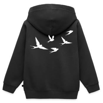Vögel | Vogel - Kinder Premium Organic Zip Hoodie - Schwarz - Hinten - AI Model Kid Male (0cm)