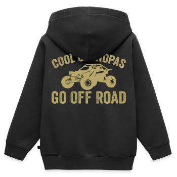Coole Opas gehen ins Gelände - Kinder Premium Organic Zip Hoodie - Schwarz - Hinten - AI Model Kid Male (0cm)