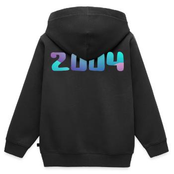 Geburtstagsgeschenk 2004 Jahrgang 2004 Retro 2004 - Kinder Premium Organic Zip Hoodie - Schwarz - Hinten - AI Model Kid Male (0cm)