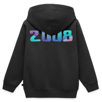 Geburtstagsgeschenk 2008 Jahrgang 2008 Retro 2008 - Kinder Premium Organic Zip Hoodie - Schwarz - Hinten - AI Model Kid Male (0cm)