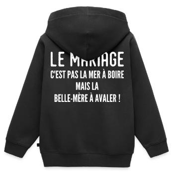 Schwiegermutter Humorvolles Zitat - Kinder Premium Organic Zip Hoodie - Schwarz - Hinten - AI Model Kid Male (0cm)