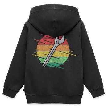 Schraubenschlüssel Werkzeug - Kinder Premium Organic Zip Hoodie - Schwarz - Hinten - AI Model Kid Male (0cm)