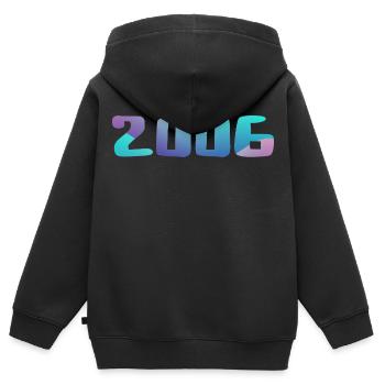 Geburtstagsgeschenk 2006 Jahrgang 2006 Retro 2006 - Kinder Premium Organic Zip Hoodie - Schwarz - Hinten - AI Model Kid Male (0cm)