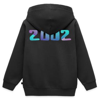 Geburtstagsgeschenk 2002 Jahrgang 2002 Retro 2002 - Kinder Premium Organic Zip Hoodie - Schwarz - Hinten - AI Model Kid Male (0cm)