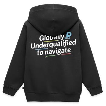 Global unterqualifizierte Navigation GIS Humor - Kinder Premium Organic Zip Hoodie - Schwarz - Hinten - AI Model Kid Male (0cm)