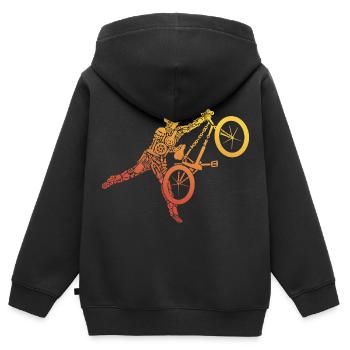BMX Bike Tricks Cycliste cascade BMX - Sweat Premium à capuche zippé enfant bio - noir - Dos - AI Model Kid Male (0cm)
