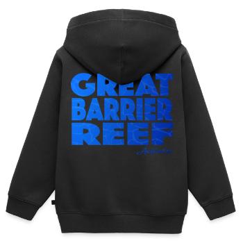 GRANDE BARRIÈRE DE CORAIL - Sweat Premium à capuche zippé enfant bio - noir - Dos - AI Model Kid Male (0cm)