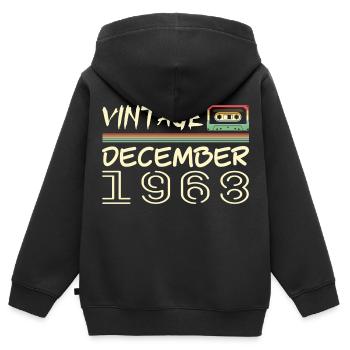 1968 Décembre 1968 Jubilé Décembre 1968 - Sweat Premium à capuche zippé enfant bio - noir - Dos - AI Model Kid Male (0cm)
