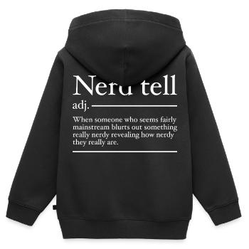 Nerd Tell Definition | Lustige Nerds - Kinder Premium Organic Zip Hoodie - Schwarz - Hinten - AI Model Kid Male (0cm)