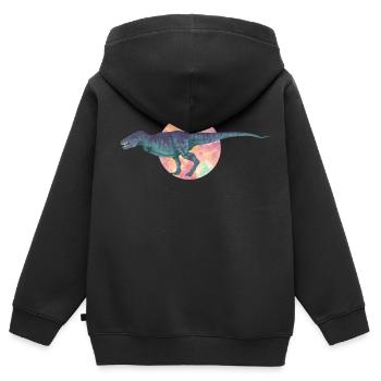 Tyrannosaurus rex, un puissant prédateur. - Sweat Premium à capuche zippé enfant bio - noir - Dos - AI Model Kid Male (0cm)
