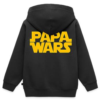 Papa Wars Papi Wars Daddy Wars - Sweat Premium à capuche zippé enfant bio - noir - Dos - AI Model Kid Male (0cm)