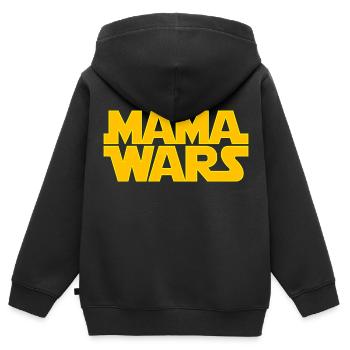 Mama Wars Mami Wars Mommy Wars - Sweat Premium à capuche zippé enfant bio - noir - Dos - AI Model Kid Male (0cm)