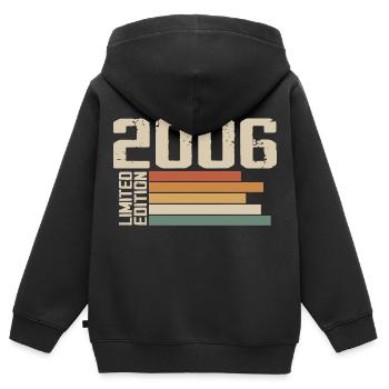 2006 Jahrgang - Retro 2006 Geburtstagsgeschenk 2006 - Kinder Premium Organic Zip Hoodie - Schwarz - Hinten - AI Model Kid Male (0cm)