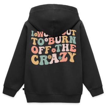 Ich trainiere, um das verrückte lustige Training zu verbrennen - Kinder Premium Organic Zip Hoodie - Schwarz - Hinten - AI Model Kid Male (0cm)