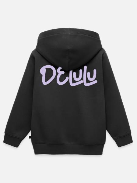 Delulu - Kinder Premium Organic Zip Hoodie - Schwarz