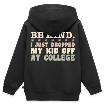 Kid Leaving For College - Mom Kid Going To College - Sweat Premium à capuche zippé enfant bio - noir - Dos - AI Model Kid Male (0cm)