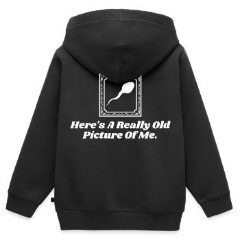 Here's A Really Old Picture Of Me Funny Sperm bday - Sweat Premium à capuche zippé enfant bio - noir - Dos - AI Model Kid Male (0cm)