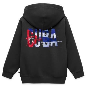 Cuba Flag Cubanisto - Sweat Premium à capuche zippé enfant bio - noir - Dos - AI Model Kid Male (0cm)
