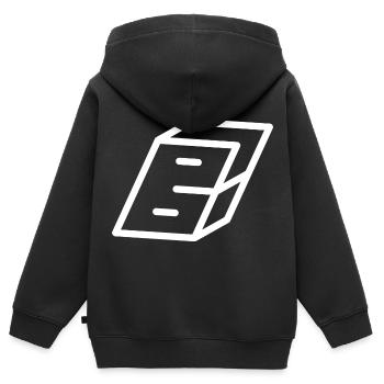 Lettre générale B - Sweat Premium à capuche zippé enfant bio - noir - Dos - AI Model Kid Male (0cm)