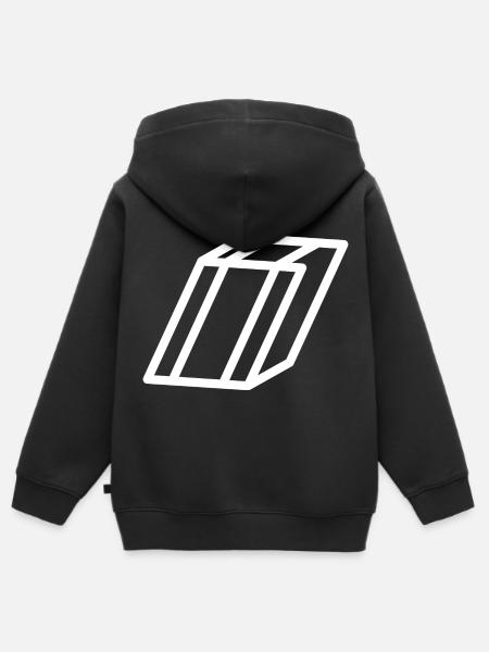 Rahmenbrief I - Kinder Premium Organic Zip Hoodie - Schwarz