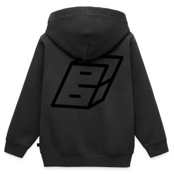 Gliederungsbuchstabe B - Kinder Premium Organic Zip Hoodie - Schwarz - Hinten - AI Model Kid Male (0cm)