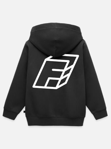 Gliederungsbrief F - Kinder Premium Organic Zip Hoodie - Schwarz