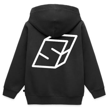 Gliederungsbuchstabe S - Kinder Premium Organic Zip Hoodie - Schwarz - Hinten - AI Model Kid Male (0cm)
