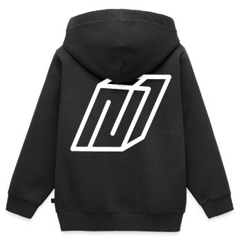 Gliederungsbuchstabe N - Kinder Premium Organic Zip Hoodie - Schwarz - Hinten - AI Model Kid Male (0cm)