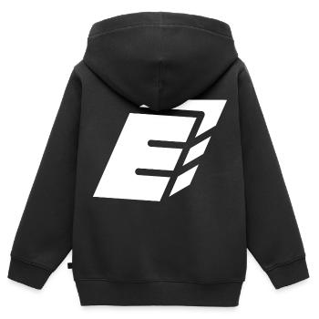 Zusammenfassung E-Brief - Kinder Premium Organic Zip Hoodie - Schwarz - Hinten - AI Model Kid Male (0cm)