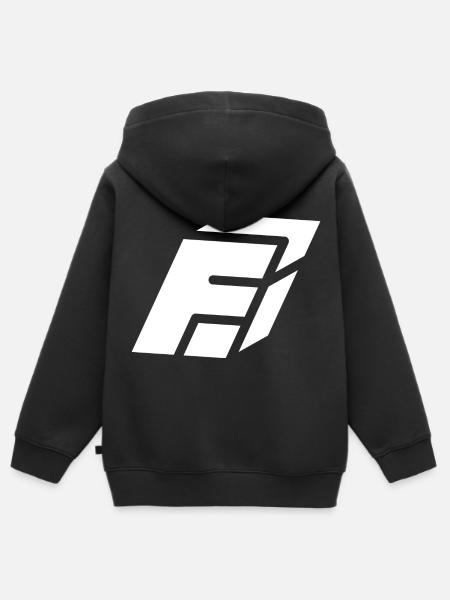 Abstract F Brief - Kinder Premium Organic Zip Hoodie - Schwarz